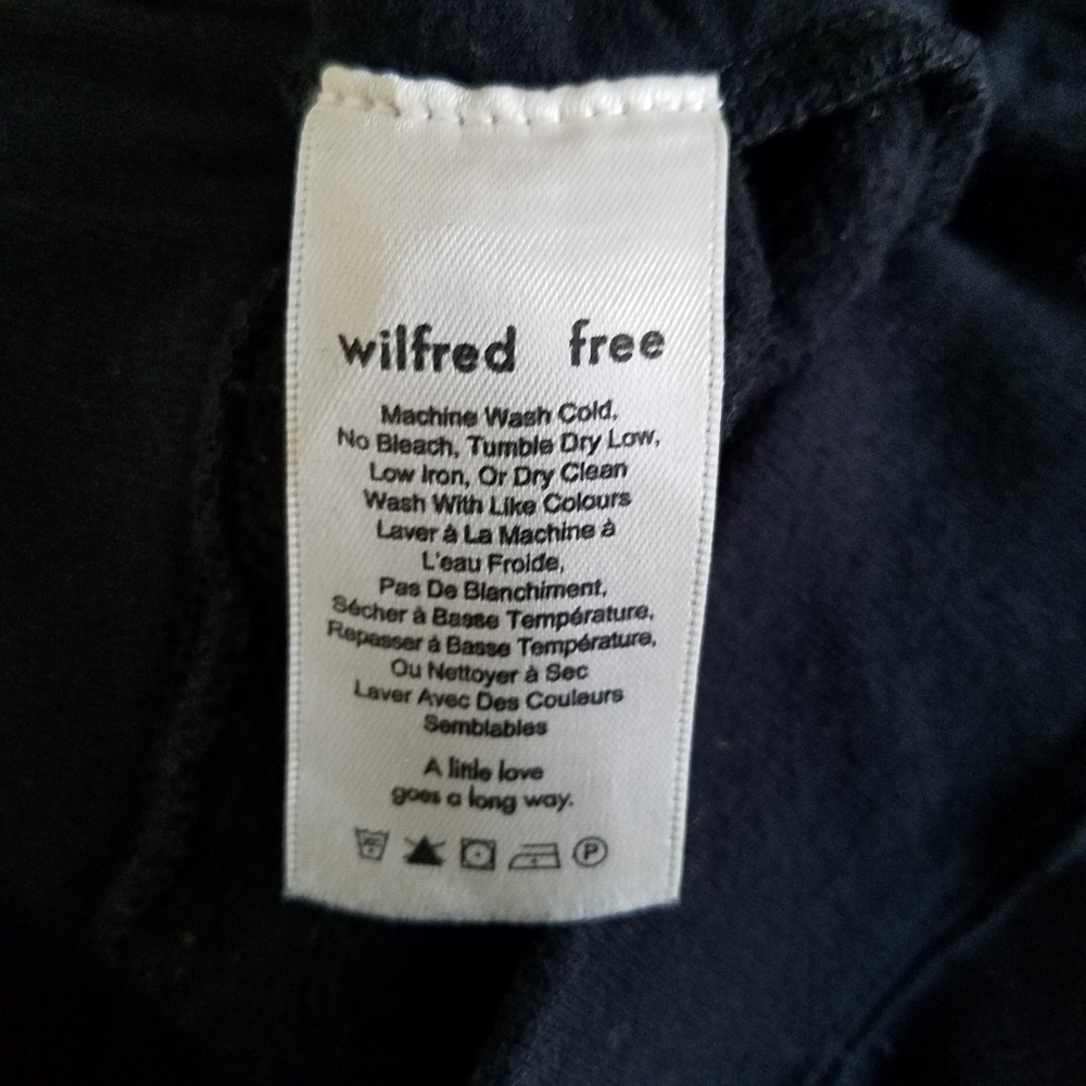 𝅺Aritzia Wilfred Free Black Zipper Pockets Wide Leg High Rise Sweatpants M - Picture 11 of 11